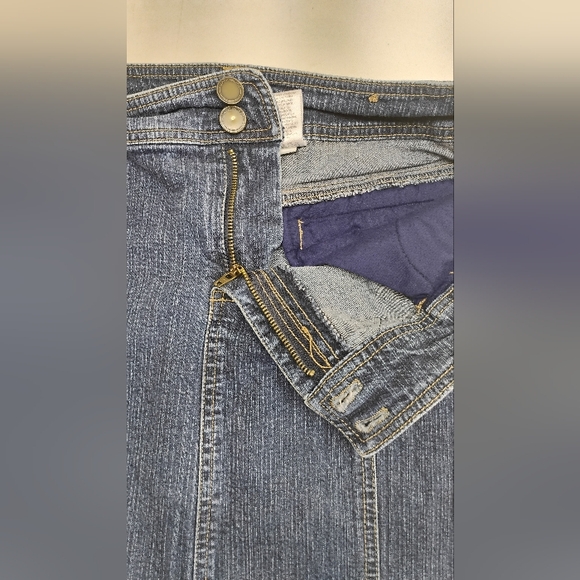 Bandolino Denim Skirt Midi Sz 10 Women's Stretch Blue Jean Med Wash - Picture 6 of 10